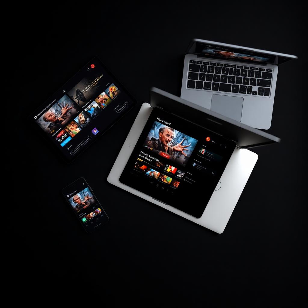 VueStream running on phone, tablet, laptop and smart TV